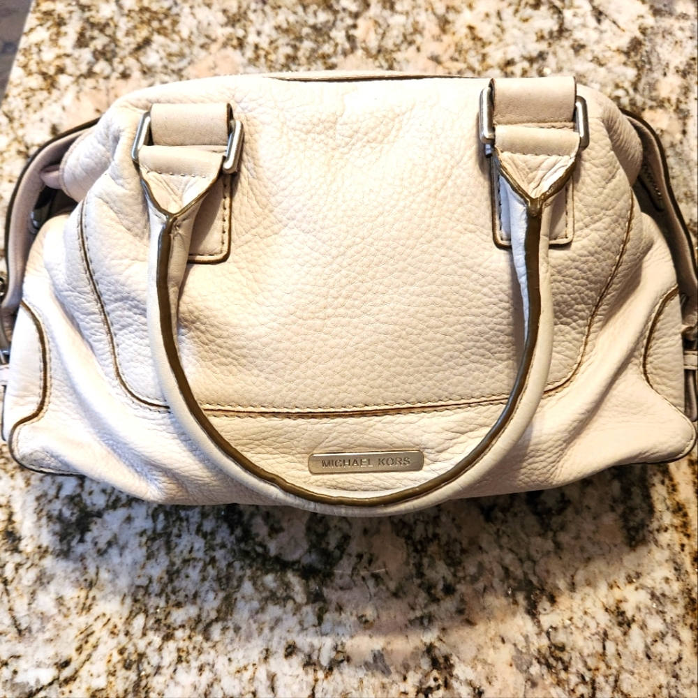 Michael Kors Handbag, Fulton Satchel, Off White Pebbled Leather, Doctor bag, EUC